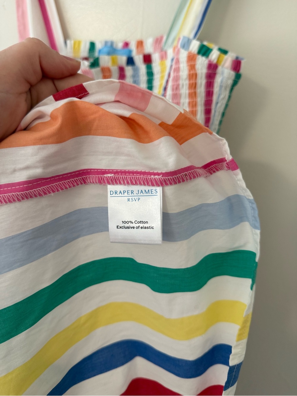 DRAPER JAMES RSVP Tiered Rainbow Pride Maxi Dress w Bow Straps & Pockets Size S - Picture 14 of 15